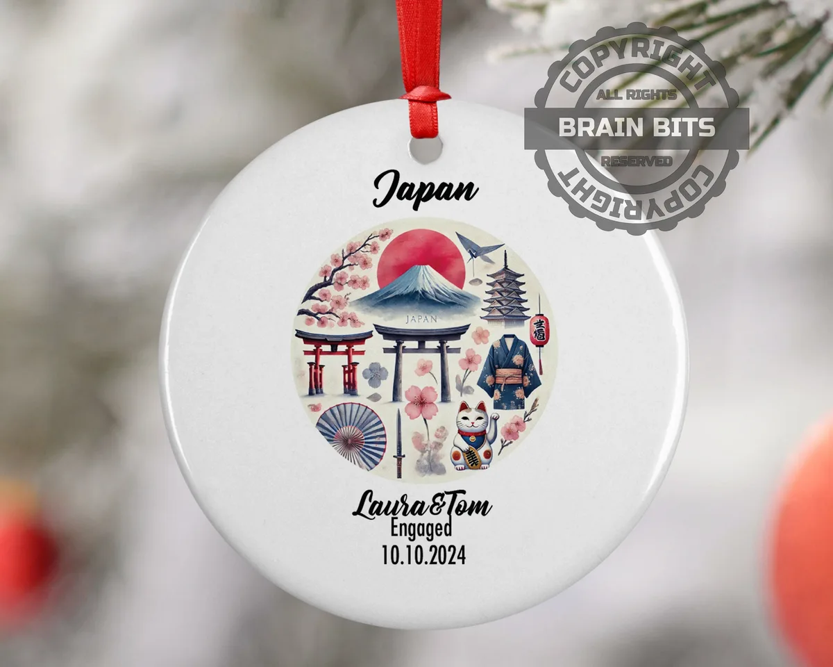 Japan Ornament, Engagement, Married, Travel, Gift for Engaged Couple, Engagement Gift, Trip, Vacation Souvenir