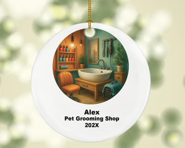 Personalized Pet Grooming Ornament – Custom Pet Salon Gift – Dog Groomer and Cat Grooming Ornament with Name and Year