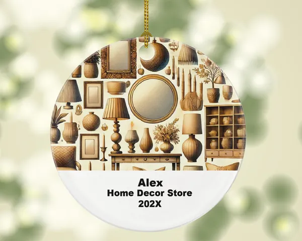 Personalized Home Decor Store Ornament – Custom Interior Design Gift – Ornament for Decor Lovers and Shop Owners