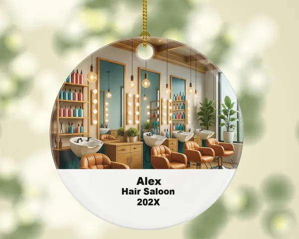 Personalized Hair Salon Ornament – Custom Stylist Gift – Beauty Salon Ornament with Name and Year