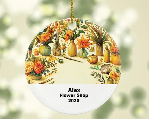 Personalized Flower Shop Ornament – Custom Florist Gift – Floral Business Ornament with Name and Year