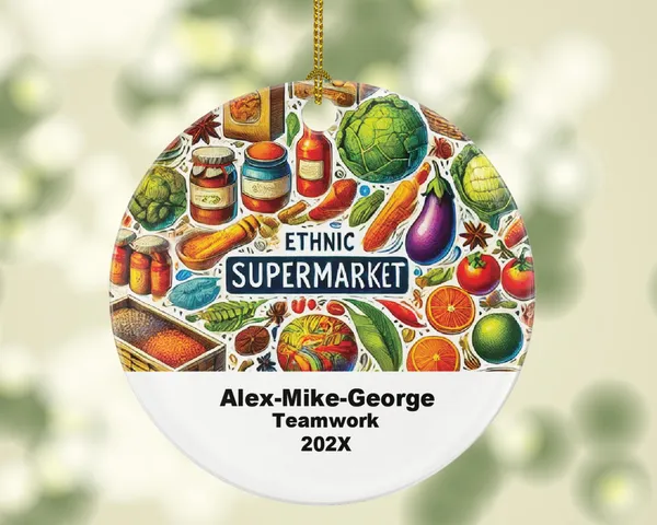 Personalized Ethnic Supermarket Ornament – Custom Grocery Store Gift – Teamwork Ornament with Name and Year