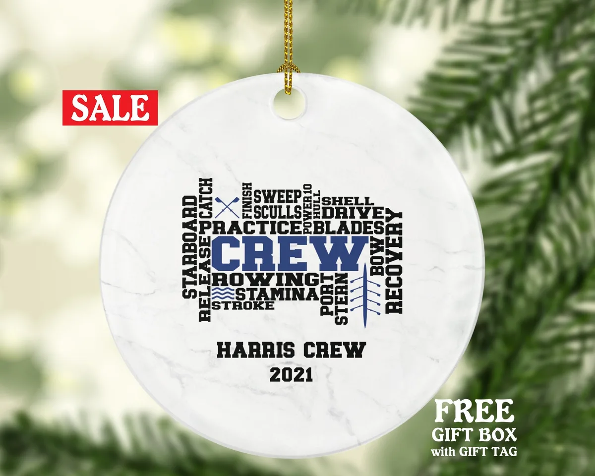 Crew Christmas Ornament Personalized - Kayak Team Kayaker Squad Water Sports Lake Canoeing Gift