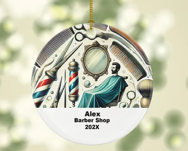 Personalized Barber Shop Ornament – Custom Gift for Barbers – Hair Stylist Ornament with Name and Year