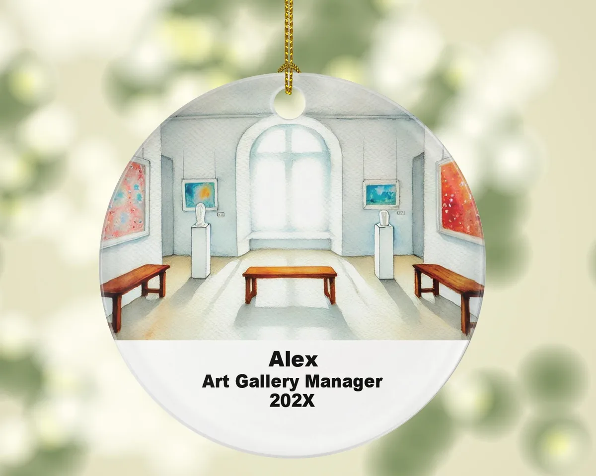 Personalized Art Gallery Manager Ornament – Custom Career Ornament – Unique Gift for Curators and Art Lovers