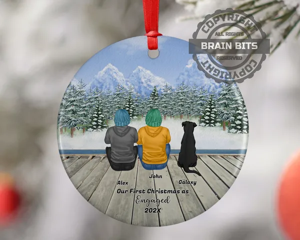 Personalized Mr and Mr Gay Couple Christmas Ornament Pet Custom Ceramic Keepsake Couples Dog Cat Owners Married Holiday Gift Winter Scene
