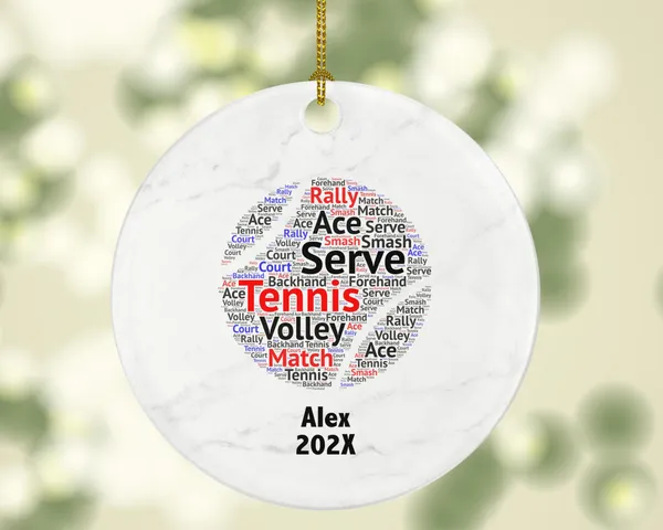 Personalized Tennis Ornament – Custom Gift for Players, Coaches, and Tennis Fans – Word Art Keepsake