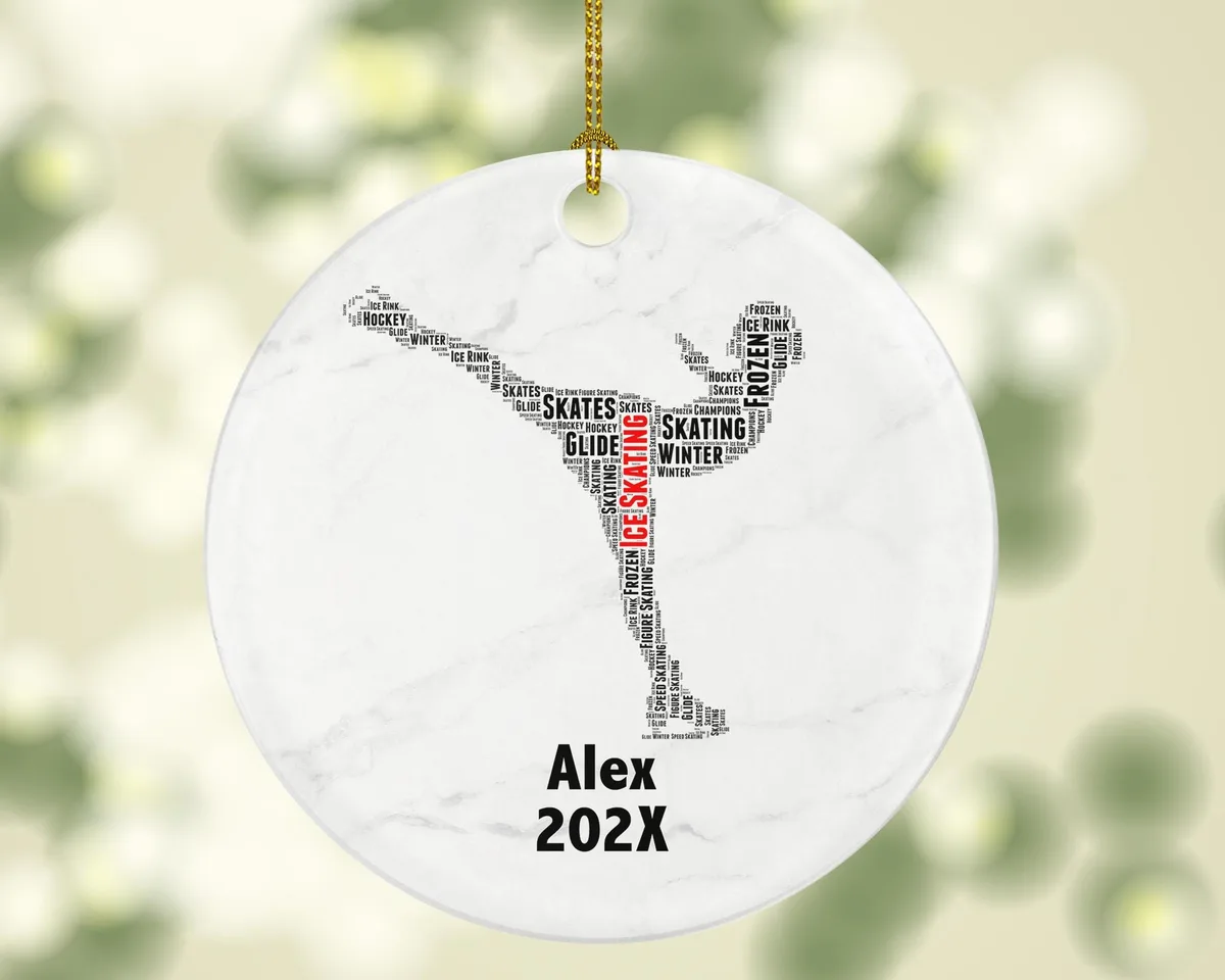 Personalized Ice Skating Christmas Ornament – Custom Skater Gift – Figure Skating Ornament – Winter Sports Holiday Keepsake