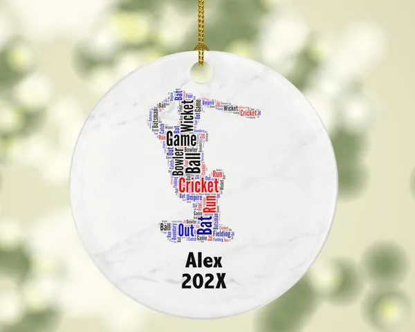 Personalized Cricket Christmas Ornament – Custom Sports Gift – Cricket Player Ornament – Batsman and Bowler Keepsake