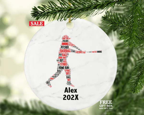 Personalized Baseball Christmas Ornament – Custom Sports Gift – Batter and Pitcher Ornament – Baseball Player Holiday Keepsake
