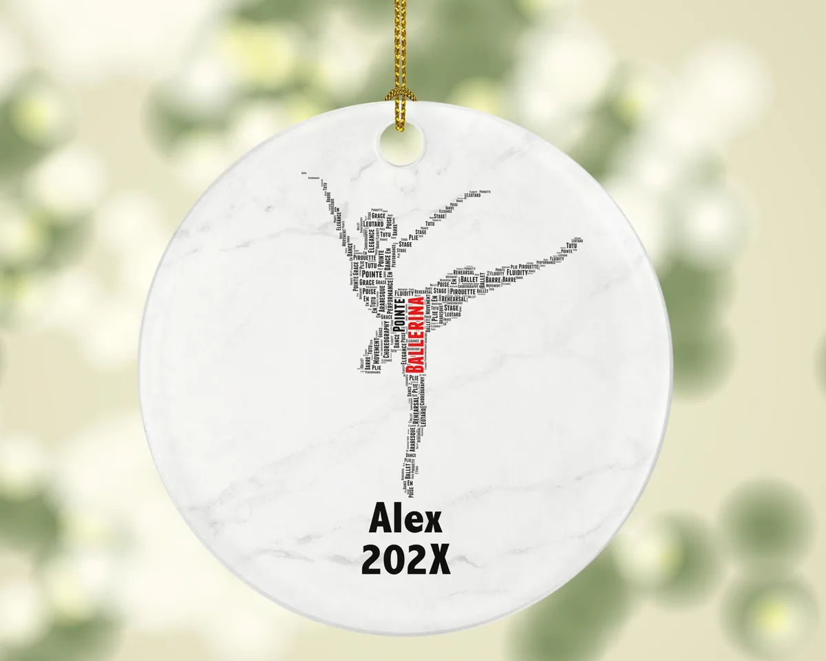 Personalized Ballerina Christmas Ornament – Ballet Dancer Gift – Custom Dance Ornament – Ballet Student Holiday Keepsake