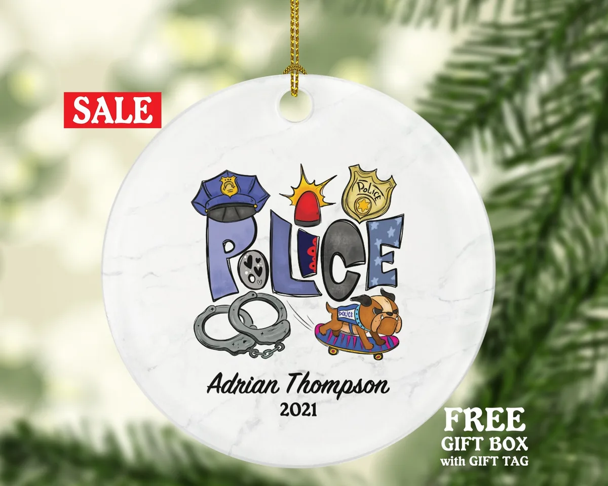 Police Christmas Ornament Personalized - Policeman Police Team Officer Custom Gift