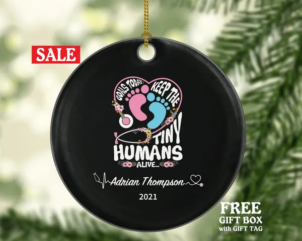 Newborn Nurse Christmas Ornament Custom - Nurse Nursing Health Worker Gift from Patient for Nurse RN Personalized Medical