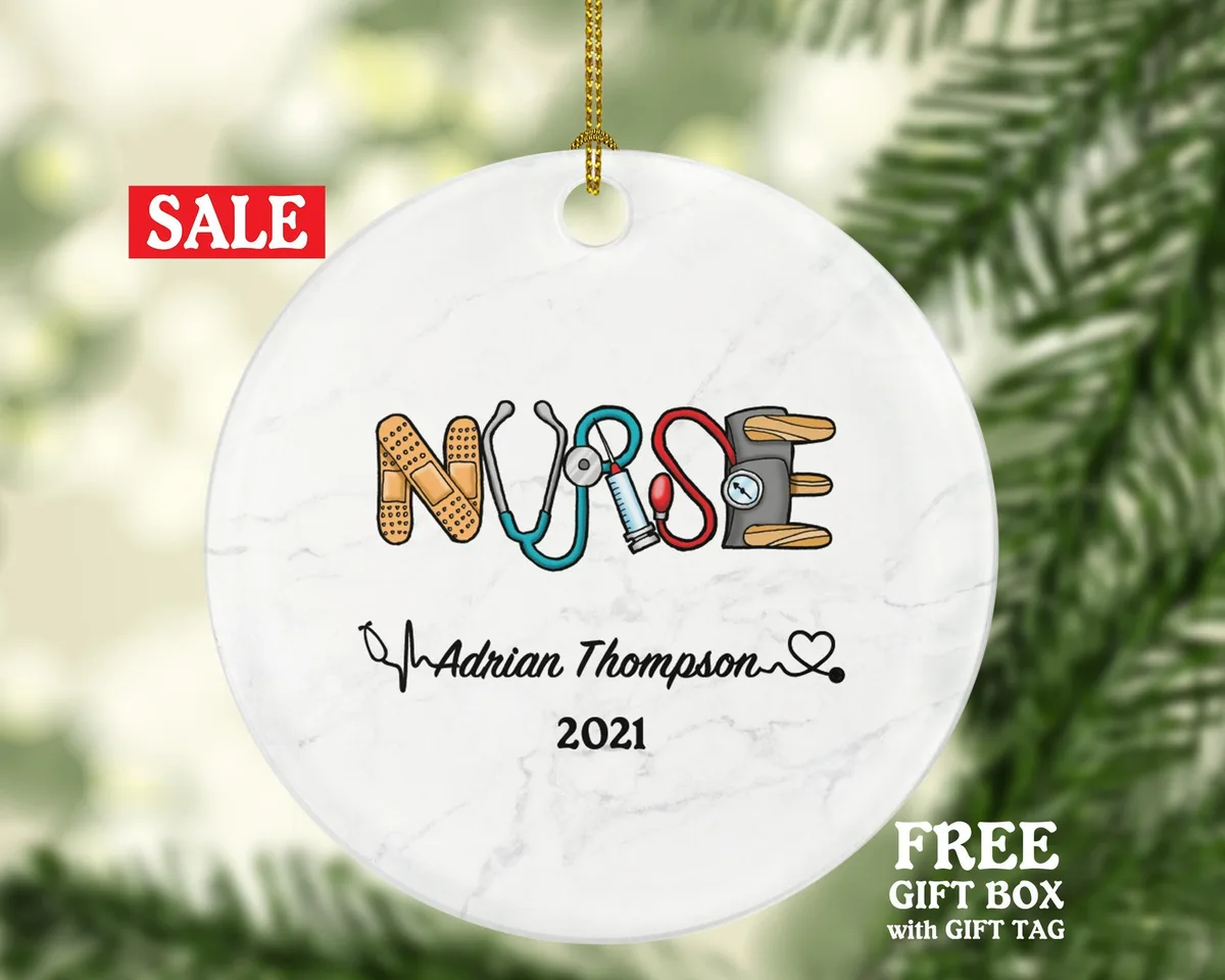 Creative Nurse Christmas Ornament Personalized - Nursing Registered Nurse Health Worker Gift from Patient for Nurse RN Custom Medical