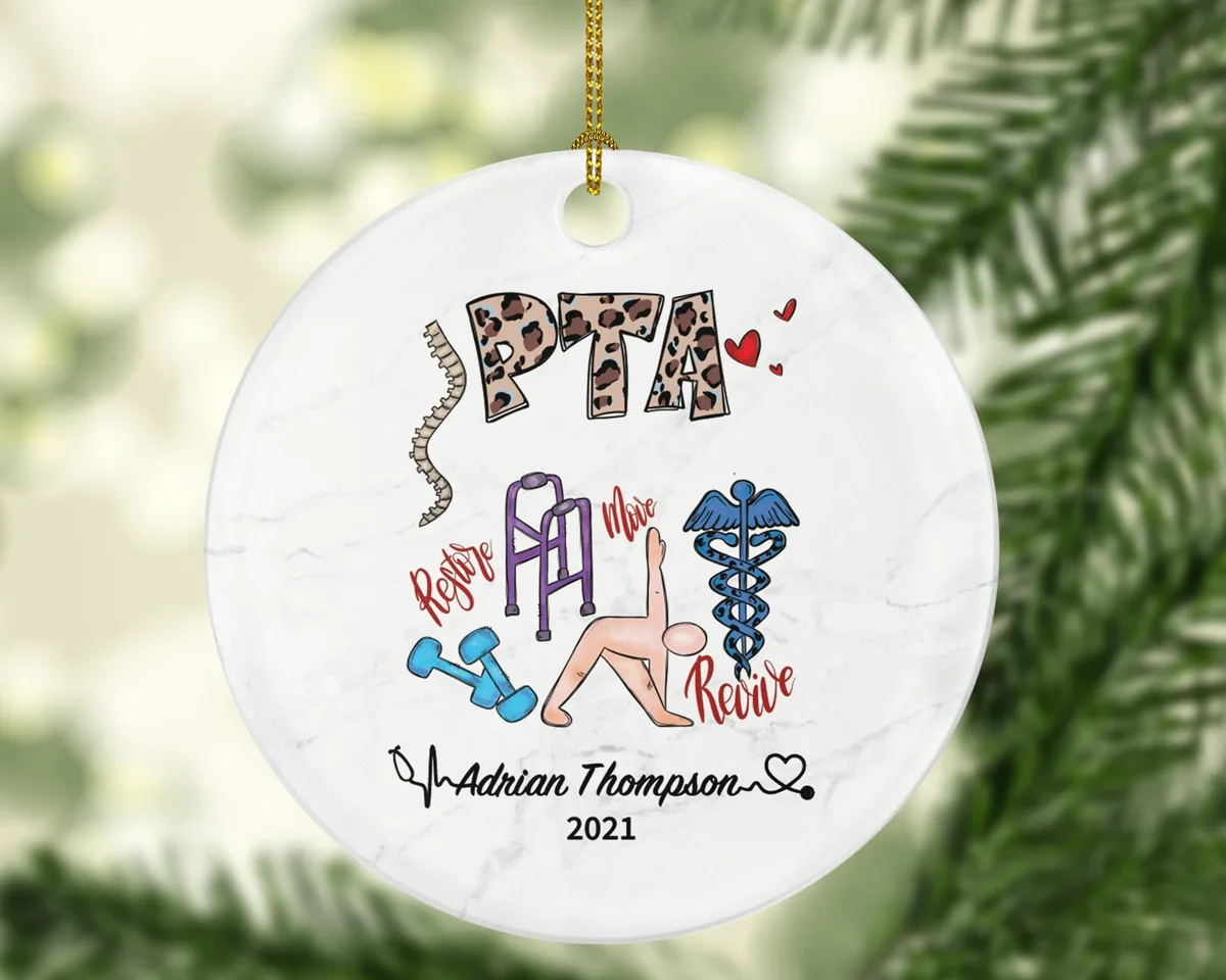 Physical Therapy Assistant Christmas Ornament, PT Personalized Gift, Physiotherapist Assistant Ornament, Medical Ornament