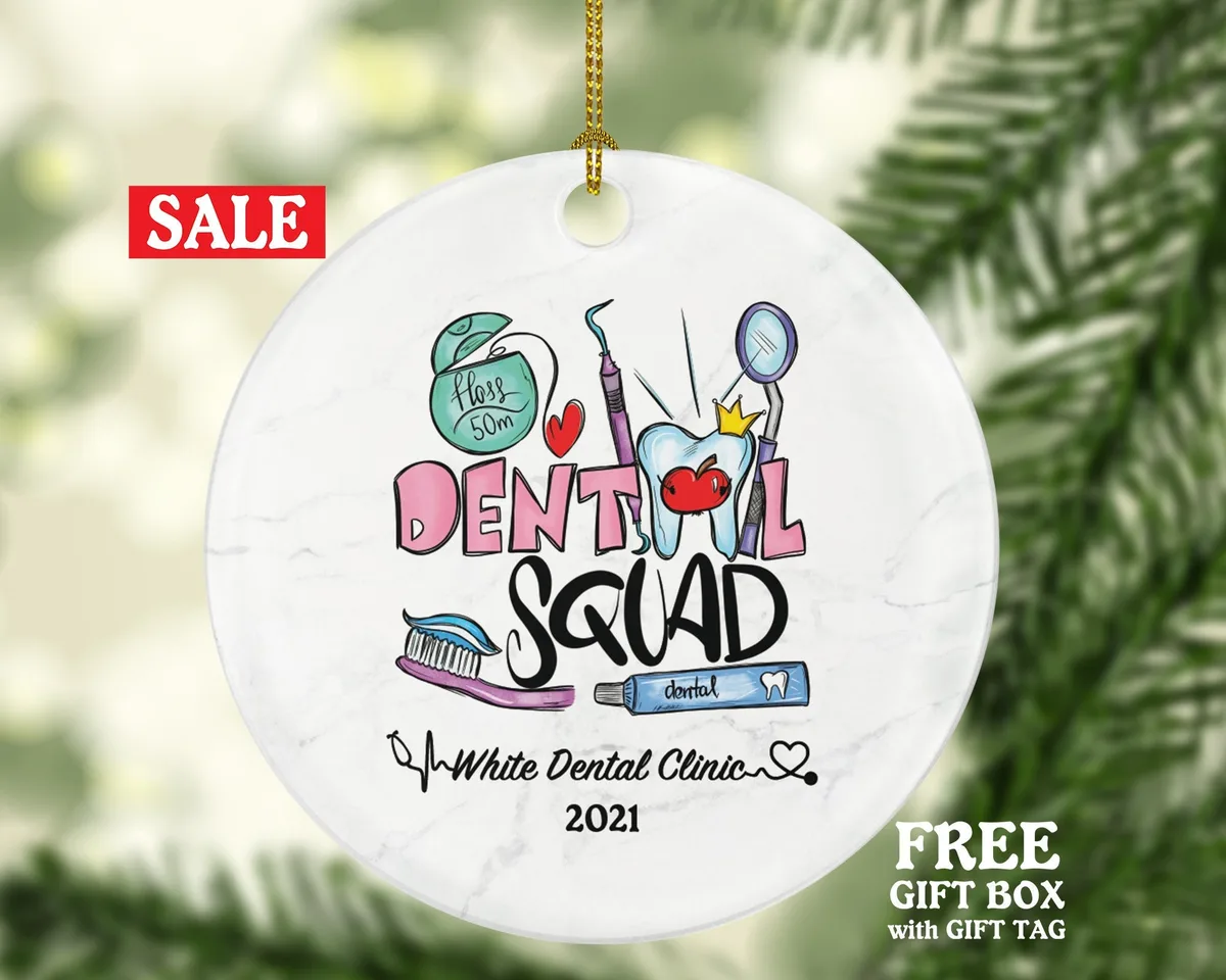Dental Squad Christmas Ornament Personalized - Dentist Custom Gift Assistant Hygienist Orthodontist Team Crew