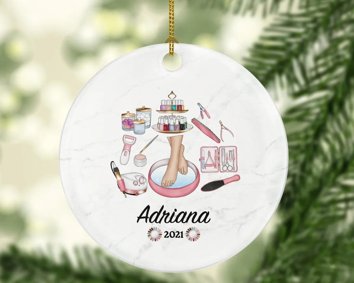 Pedicurist Pedicure Specialist Christmas Ornament Personalized - Self Care Beauty Salon Owner Spa Treatment Worker Custom Gift