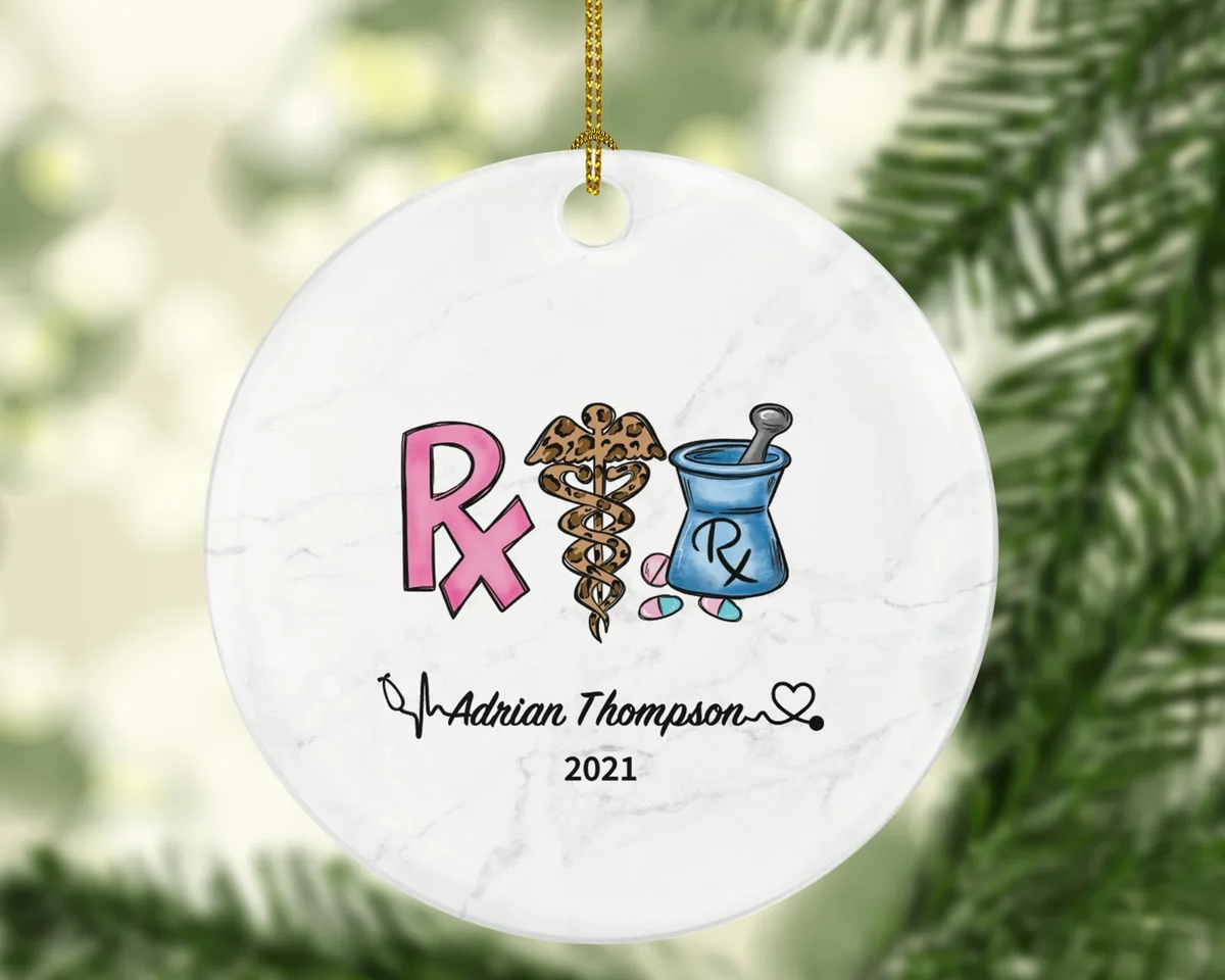 Pharmacy Technician Tech Christmas Ornament Personalized Pharmacist Pharmacy Tech Gift