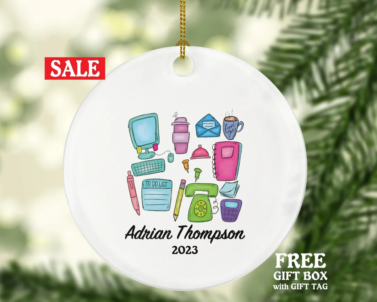 Receptionist Christmas Ornament Custom - Personalized Office Secretary Gift  Home Decoration New Receptionist Gift