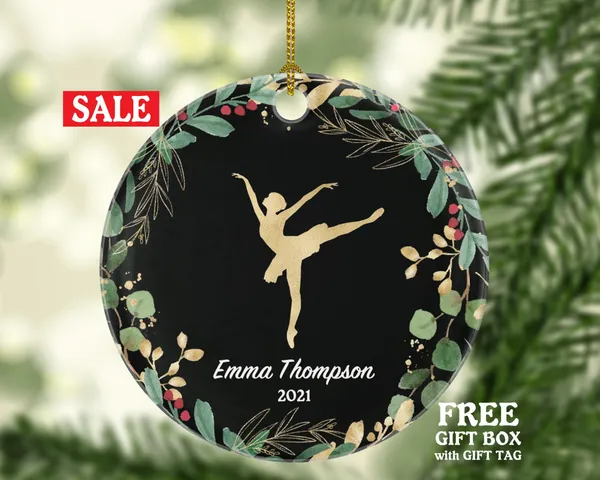 Ballerina Girl Christmas Ornament Personalized - Gift for Dancer Ballet Dance Do Perform Gift for Ballerina