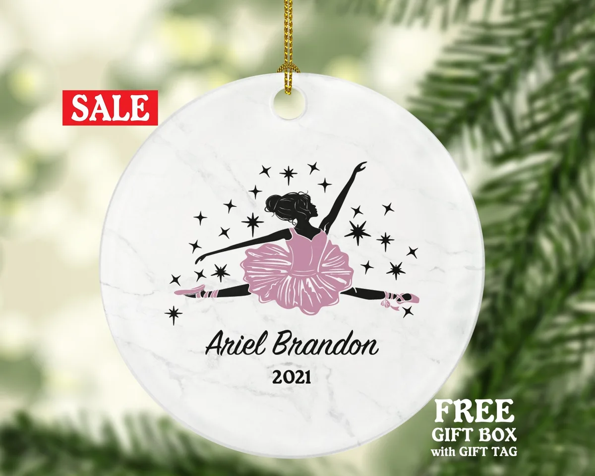 Ballerina Girl Christmas Ornament Personalized - Gift for Dancer Ballet Dance Do Perform Gift for Ballerina