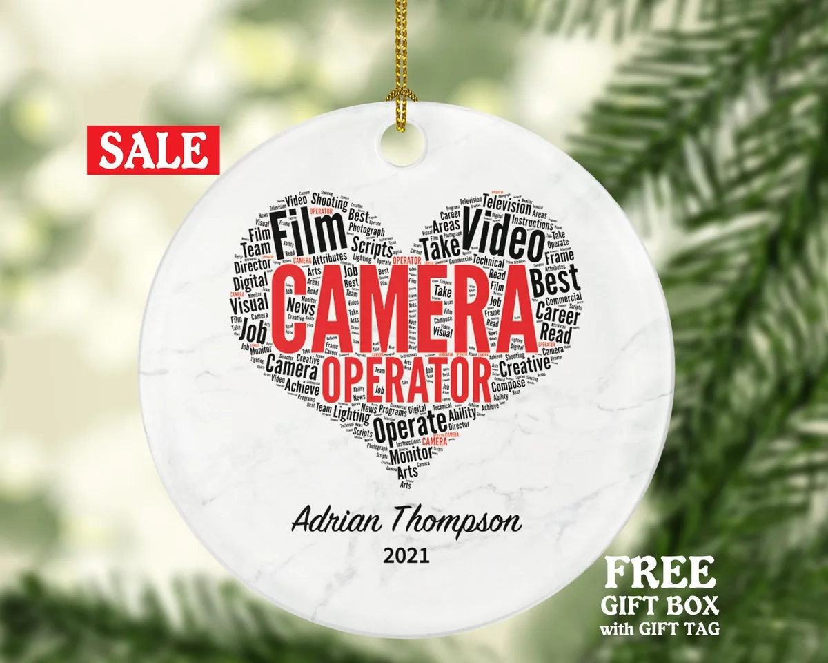 Camera Operator Christmas Ornament Personalized