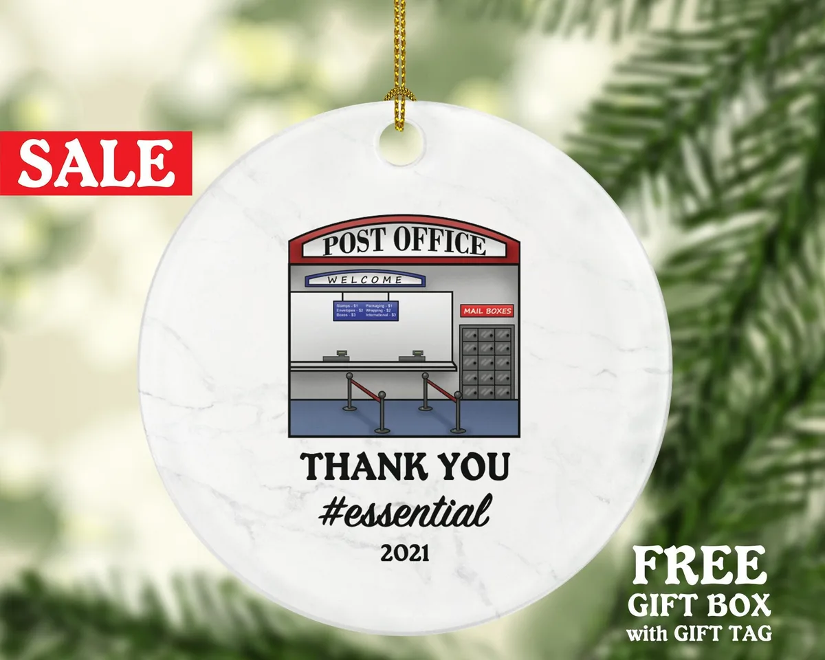 Post Office Mail Carrier Truck Postal Worker Christmas Ornament Personalized - Mailman Appreciation Gift Thank You Essential Worker Holiday