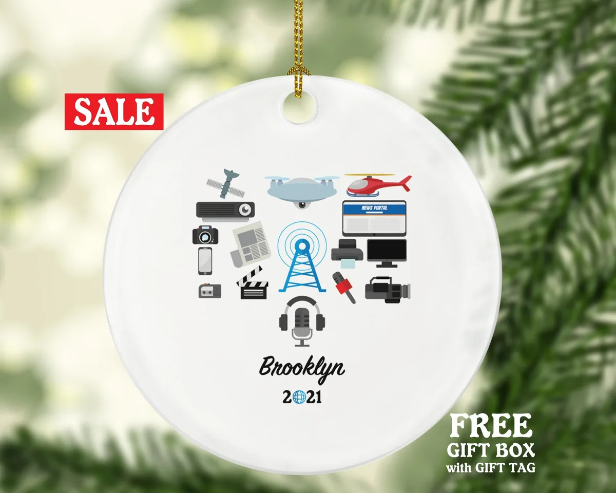 Journalist Christmas OrnamentPersonalized , Journalism Gift, Journalist Reporter Gift