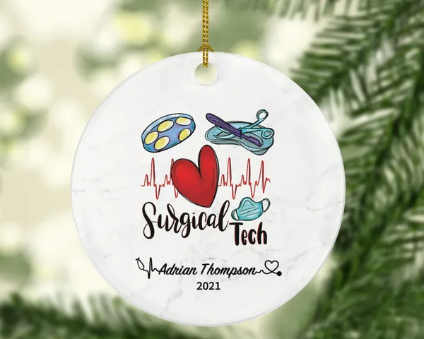 Surgical Tech Christmas Ornament Personalized - Surgery Technician Gift for Surgical Tech - Custom Name Year
