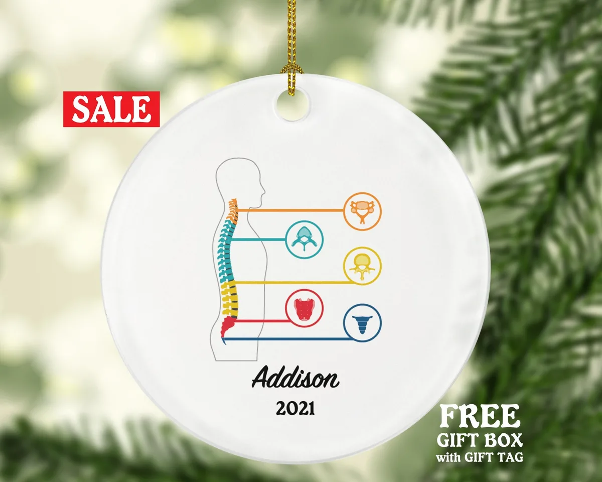 Spine Chiropractor Physical Therapist Christmas Ornament - Physician Medical Orthopedic Spinal image Gift for Orthopedist Physiotherapist