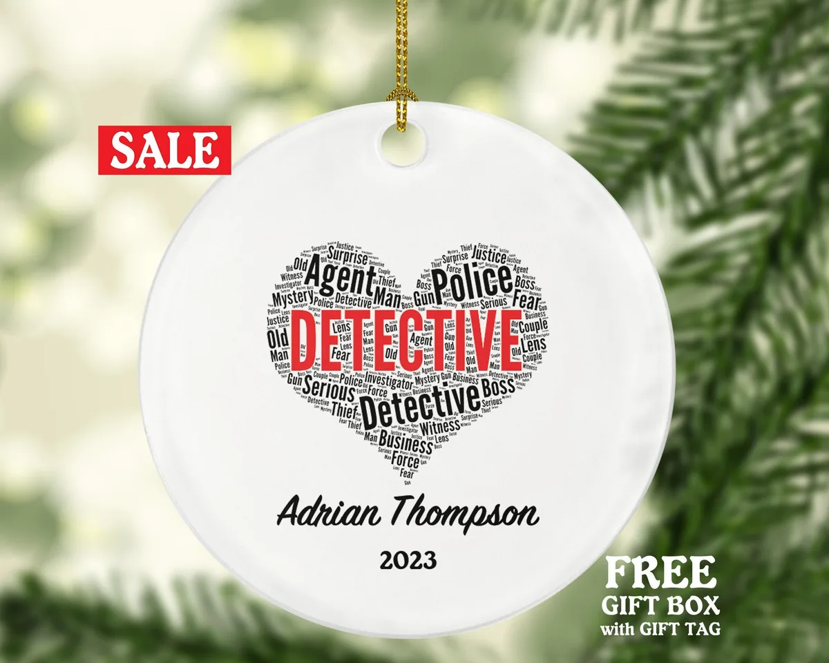 Detective Christmas Ornament Personalized - Criminal Investigation Crime Investigator Team Officers Custom Gift