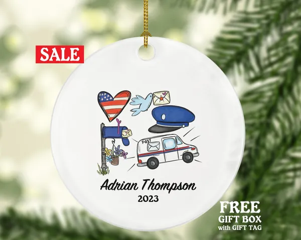 Mail Carrier Truck Postal Worker Christmas Ornament Personalized - Mailman Appreciation Gift Thank You Essential Worker Holiday