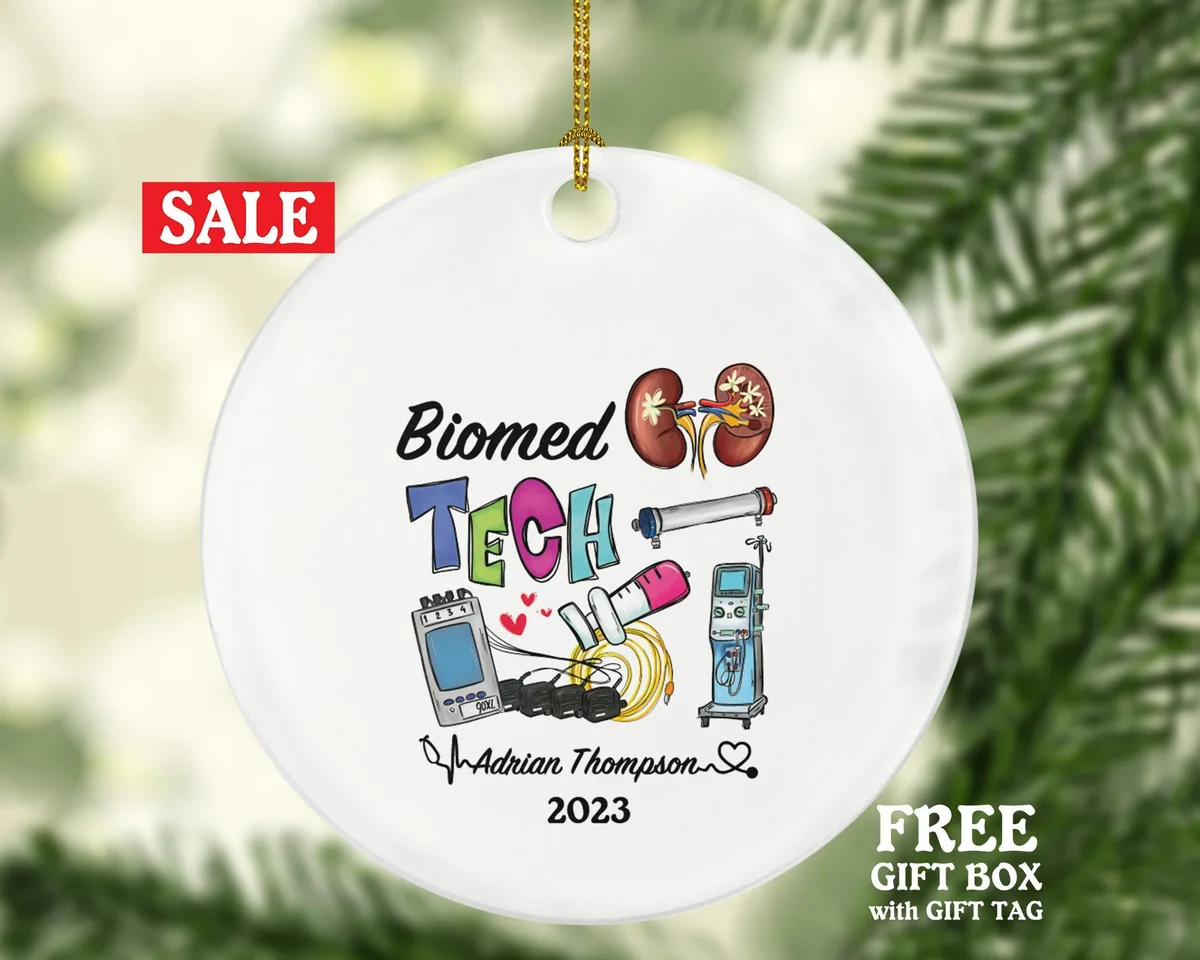Biomedical Technician Christmas Ornament Personalized -  Biomedical Tech Health Worker Gift from Patient for Nurse Custom Medical