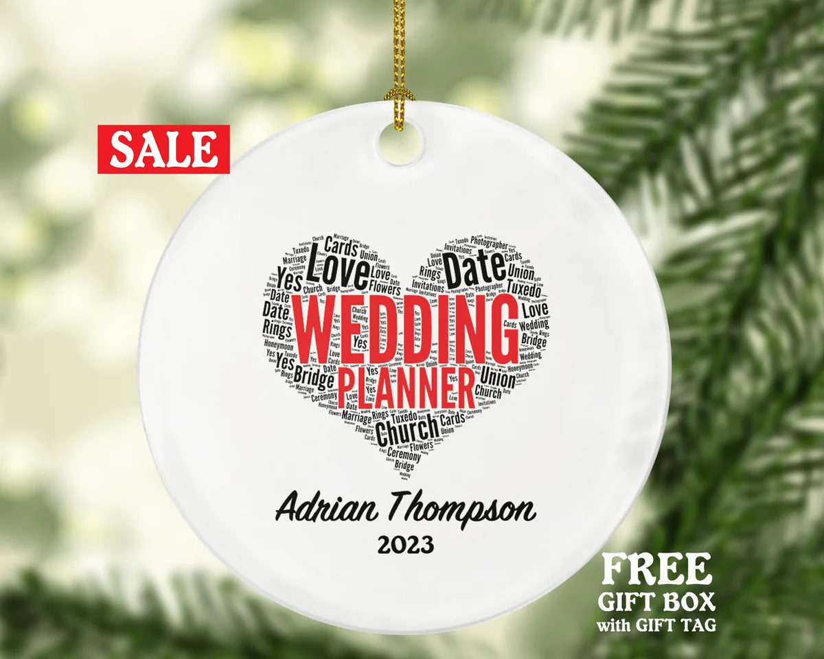 Personalized Wedding Planner Christmas Ornament - Word Art Gift