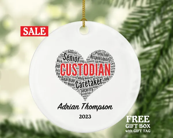 Custodian Christmas Ornament Personalized - Caretaker Guardian Senior Protection Custom Gift