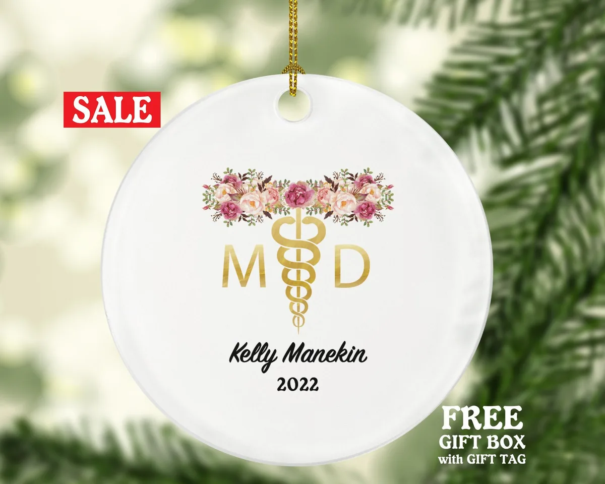 Medical Doctor Christmas Ornament Personalized Scientist Physician Researcher Orthopedist Pulmonary Cardiac Cardiopulmonary MD Gift Custom
