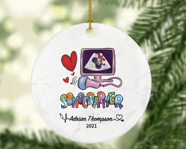 Sonographer Christmas Ornament Personalized - Sonogram Ultrasound Tech Technician Sonography Medical Gift for Sonographer