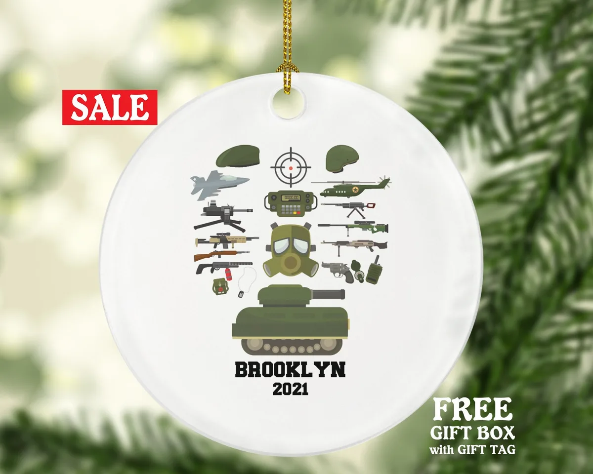Military Christmas Ornament Personalized, Custom Military Service Army for Holiday, Soldier, Gift for Military Soldier