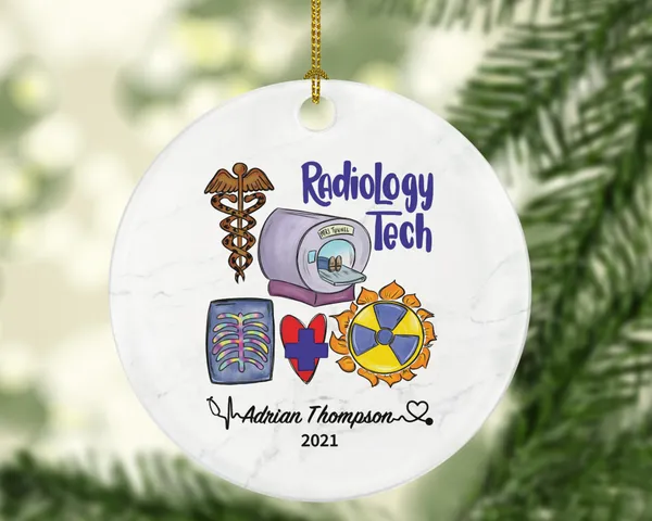 Radiology  X-Ray Tech Christmas Ornament Personalized - Radiologic Scan Health Worker Gift