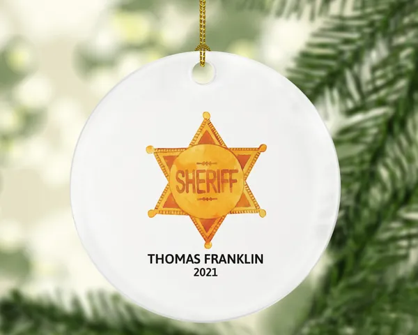 Sheriff Christmas Ornament Personalized - Sheriff Western Gift
