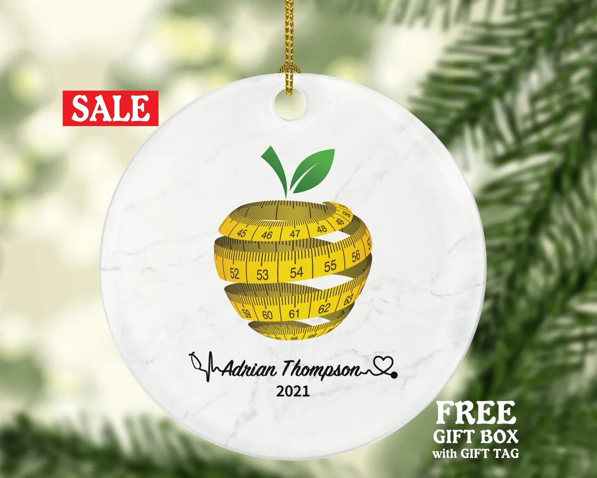 Dietitian Nutritionist Christmas Ornament Personalized Gift - Custom Name Year
