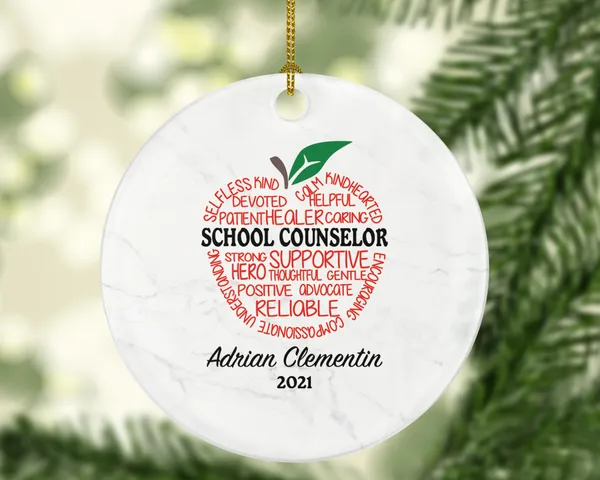 School Counselor Christmas Ornament Personalized - Best Counselor - Custom Name Gift