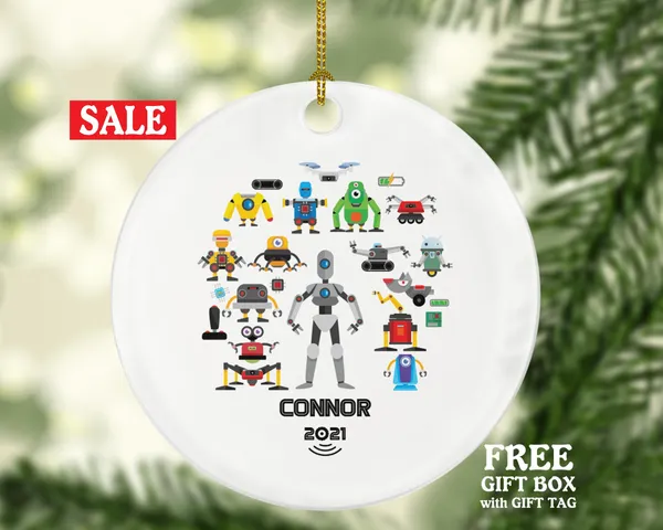 Robotics Engineer Christmas Ornament Personalized - Robot Systems Designer Developer Software Specialist Employer Boss Employee Custom Gift