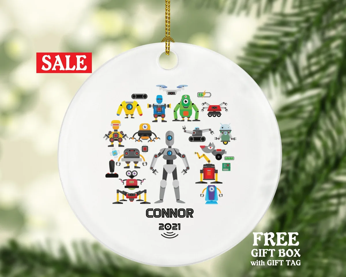 Robotics Engineer Christmas Ornament Personalized - Robot Systems Designer Developer Software Specialist Employer Boss Employee Custom Gift