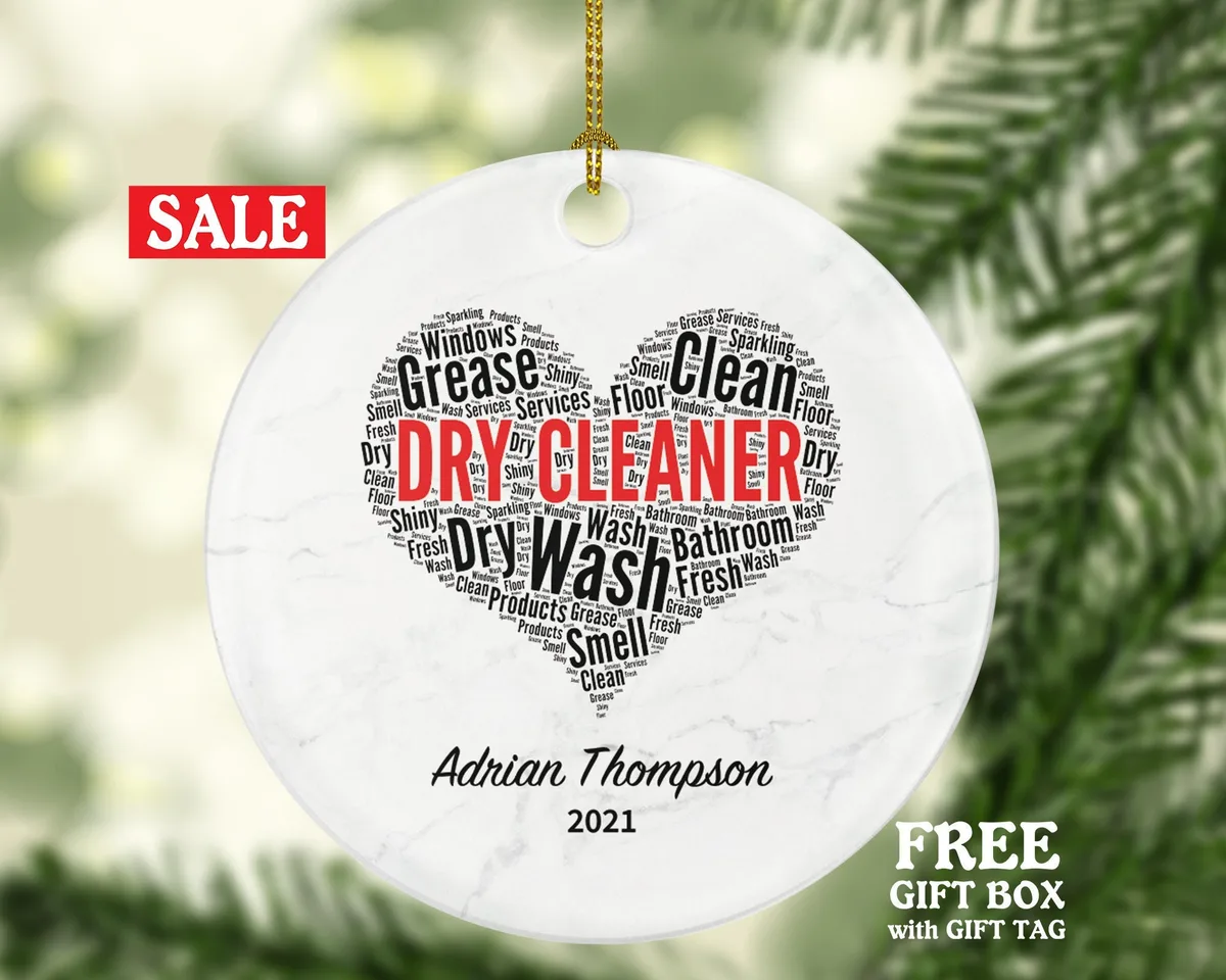 Dry Cleaner Christmas Ornament - Dry Cleaning Service Owner Worker Holiday Gratitude Personalized Gift For Appreciation Custom