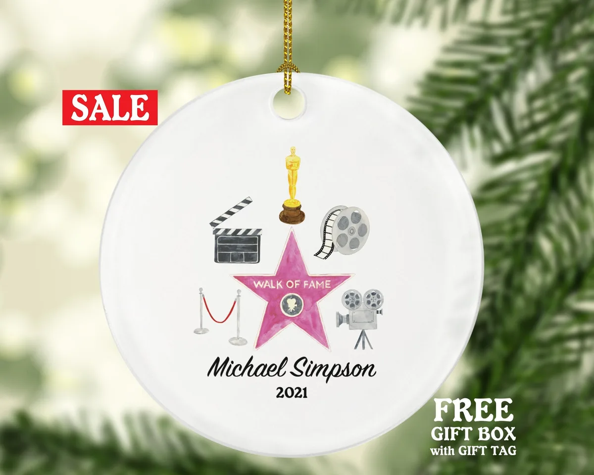 Cinema Artist Christmas Ornament Personalized - Film Movie Actor Actress Best Ever Gift - Custom Name Year