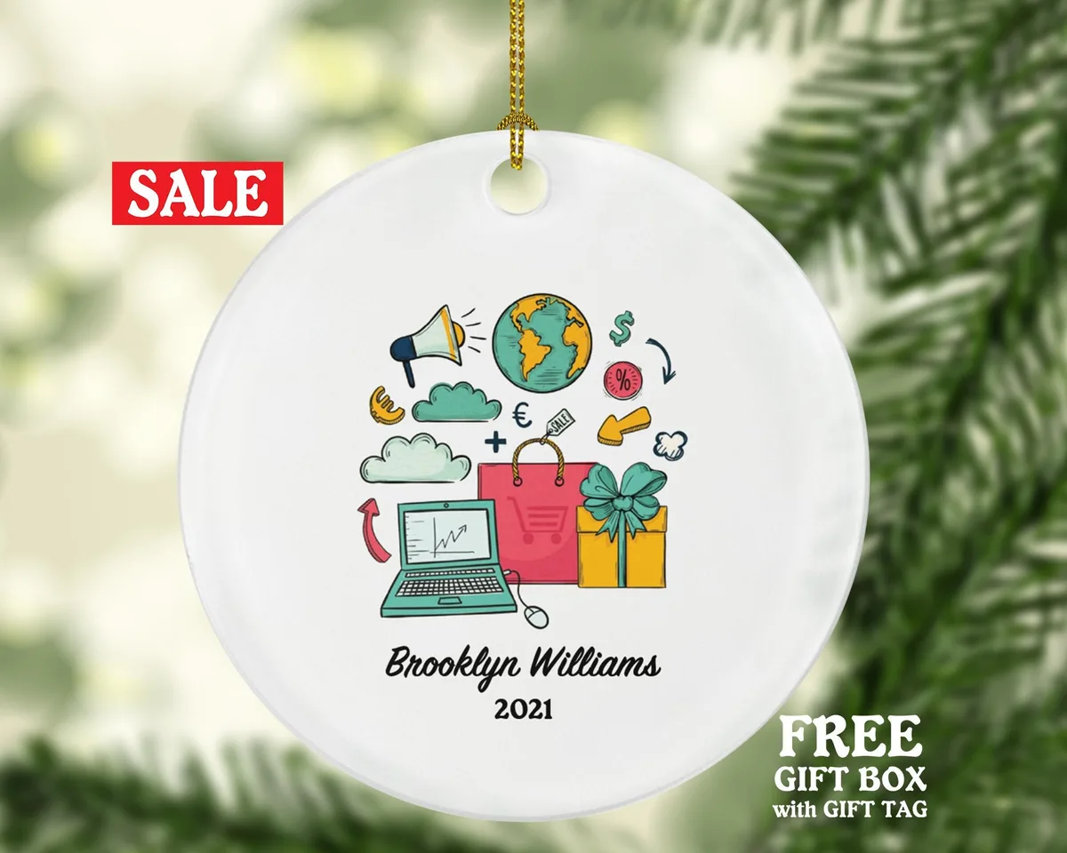Online Shopper Personalized Christmas Ornament - Online Shopping from Home Shopaholic Shopping Lover Love To Shop, Shopping Addict Gifts