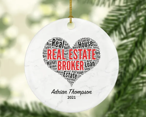 Real Estate Broker Realtor Agent Personalized Ornament - House Broker Personalized Ornament- New Real Estate Seller Christmas Ornament