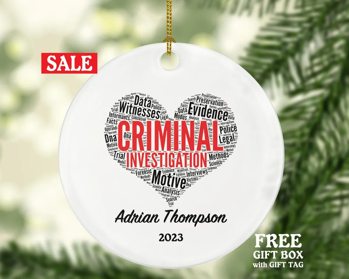Criminal Investigation Christmas Ornament Personalized - Crime Investigator Team Officers Custom Gift