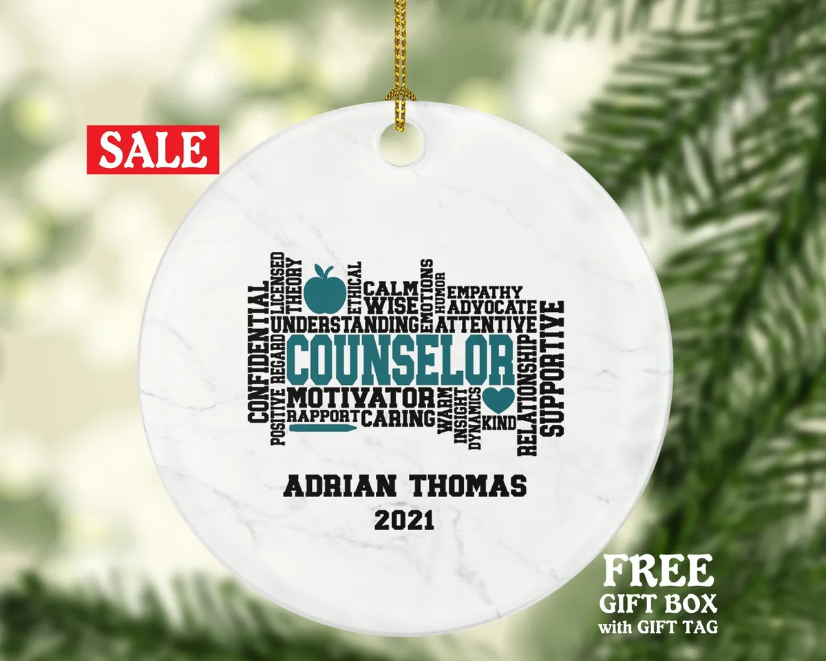 Counselor Christmas Ornament Personalized - Best Counselor - Custom Name Gift